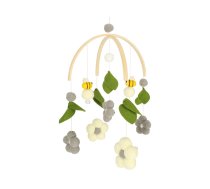 Carousel crib plush pendants flowers gray