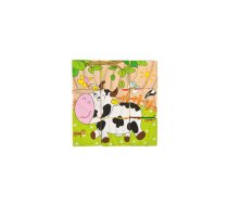 Wooden educational puzzle blocks Farm 9el.