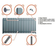 Profilēta metāla žoga štaketas ASTRA Poliesters divpusējs RAL7016 (glancēts poliesters antracīta pelēks)