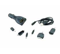 Auto telefona lādētājs ar 6 adapteriem dažādiem telefona modeļiem 12V "PHONE CHARGER"