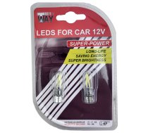 Autospuldzes LED kvēldiegs T10, 12V, baltas, 2gab | CB12022 | 4751015162981