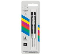 1x2 Parker Quinkflow Basic Ballpoint Pen Refill M black