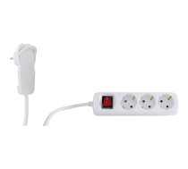 REV Multiple Socket Outlet 2m 3-fold Flat Plug w. switch white