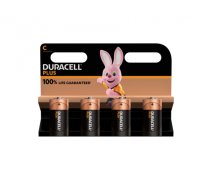 Battery Duracell Alkaline Plus Extra Life MN1400/LR14 Baby C (4-Pack)