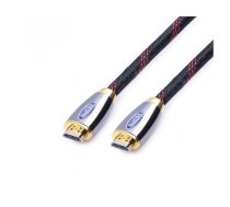 Reekin HDMI Cable - 10 Meter - FULL HD Metal Grey/Gold (Hi-Speed w. Eth.)