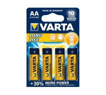 Varta Battery Alkaline Mignon AA LR06 1.5V - Longlife(4-Pack)