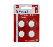 Verbatim Battery Lithium Knopfzelle CR2025 3V - Retail Blister (4-Pack)