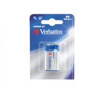 Verbatim Battery Alkaline E-Block 6LR61 9V - Premium Blister (1-Pack)