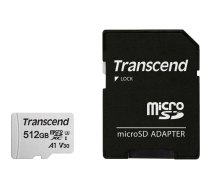 Transcend microSDXC 300S-A 512GB Class 10 UHS-I U3 V30 A1