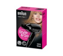 Braun Satin Hair 1 Dryer Style & Go Black BRHD130E