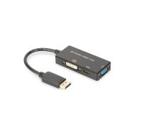 DIGITUS DisplayPort 3in1 Adapt/ Converter - DP-HDMI+DVI+VGA 20cm