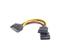 Cable SATA Molex (M)->   2x SATA (F) 15cm