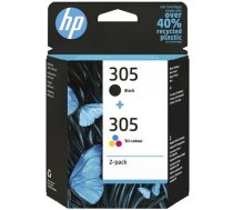 HP 305 2-Pack Tri-color/Black Original Ink Cartridge