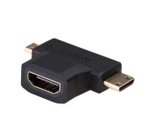 Adapter Akyga AK-AD-23 (HDMI F - Micro HDMI, Mini HDMI M; black color)