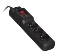 Activejet COMBO 3GN 3M black power strip with cord