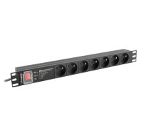 LANBERG POWER STRIP PDU RACK 19" (1U, 16A, 7X 230V PL, 2m)