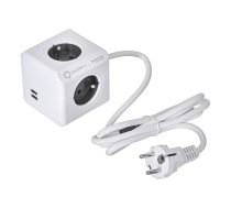 Extension cord allocacoc PowerCube Extended USB 2402GY/FREUPC (1,5m; gray color)