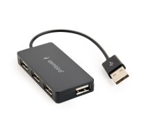 Gembird UHB-U2P4-04 interface 4-port hub USB 2.0 480 Mbit/s Black