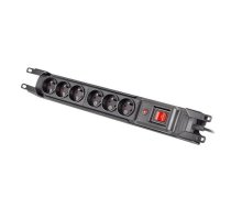 ARMAC M6 Rack 19" | Power strip | anti-surge system, 6 sockets, 3m cable, black  (MULTI M6 RACK 3M BLACK)