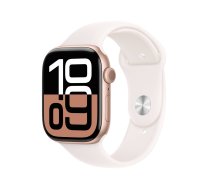 APPLE WATCH SERIES 10 (GPS) 42MM ALUMINUM CASE WITH LIGHT BLUSH SPORT BAND - S/M - ROSE GOLD  (MWWH3ET/A)