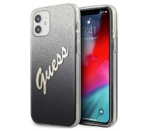 GUESS GUHCP12SPCUGLSBK iPhone 12 mini 5,4" czarny/black hardcase Glitter Gradient Script  (GUHCP12SPCUGLSBK)