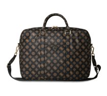 GUESS 4G Peony Front Pocket Zipper Triangle Logo Bag, 16", Black (GUCB16PGPOSGNK)