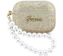 GUESS Glitter Pearl Strap Case for AirPods Pro 3, Gold (GUAP3GLGPSD)
