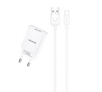 USAMS Ład. siec. 1xUSB T21 lightning biały/white 2,1A Fast Charging T21OCLN01  (T21OCLN01)