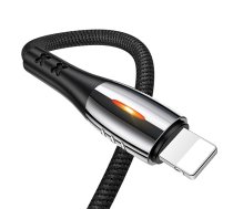 USAMS Kabel pleciony U-Tone lightning 1.2m Power-off 2A Fast Charging czarny/black SJ344USB01 (US-SJ344)  (SJ344USB01)