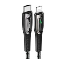 USAMS Kabel pleciony USB-C na Lightning Smart Power-off 20W PD Cable 1.2m czarny/black SJ518USB01 (US-SJ518)  (SJ518USB01)