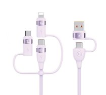 USAMS Kabel U85 2xUSB-C/USB/Micro-USB/ Lightning 6w1 1,2m 100W PD Fast Charge fioletowy/purple SJ645USB02 (US-SJ645)  (SJ645USB02)