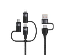 USAMS Kabel U85 2xUSB-C/USB/Micro-USB/ Lightning 6w1 2m 100W PD Fast Charge czarny/black SJ646USB01 (US-SJ646)  (SJ646USB01)