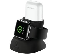 USAMS Silicone 2-in-1 charging stand for Apple Watch and AirPods black/black ZJ51ZJ01 (US-ZJ051)  (ZJ51ZJ01)