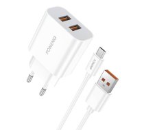 Foneng Fast charger  2x USB EU45 + USB Micro cable  (EU45 Micro)