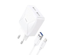 Foneng Charger  EU35 2x USB-A with Lightning cable 2.4A  (EU35 Lightning)