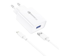 Foneng EU13 Wall Charger + USB to Lightning Cable, 3A (White)  (EU13 iPhone)