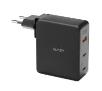 AUKEY Wall charger PA-B7O, 1xUSB-A, 2xUSB-C, 140W GaN (black)  (PA-B7O Black)