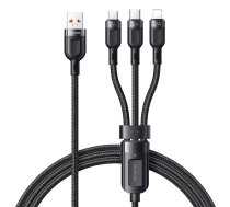 Mcdodo 3in1 USB to USB-C / Lightning / Micro USB Cable,  CA-0930, 6A, 1.2m (Black)  (CA-0930)