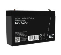 GREEN CELL Maintenance-free AGM VRLA Battery AGM39 6V 7.2Ah (for alarm system, cash register, toy)  (AGM39)