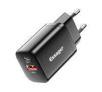 Essager Wall Charger USB-C+USB-A 30W  PD+QC (black)  (ECTPQS-ZTB01)