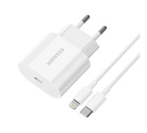 Essager Charger USB-C 20W  with USB-C to Lightning cable (white)  (EFJB02-XBL02-T)