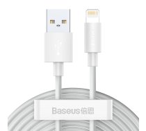 Baseus Simple Wisdom Data Cable Kit USB to Lightning 2.4A (2PCS/Set）1.5m White  (TZCALZJ-02)