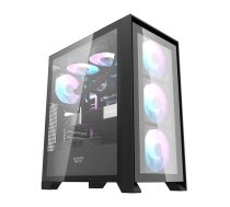 Darkflash Computer case  DRX70 GLASS + 4 RGB fans (black)  (DRX70 GLASS BLACK)