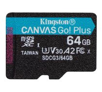 Kingston Canvas Go Plus, microSDXC, 64GB, UHS-I, U3, V30 SDCG3/64GBSP 0740617301175