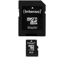 Intenso microSDHC, 4GB, Class 10 +Adapter 3413450 4034303016099