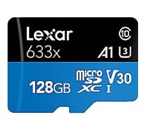 Lexar 128GB High-Performance 633x microSDXC UHS-I, up to 100MB/s read 45MB/s write C10 A1 V30 U3, Global LSDMI128BB633A 843367119707