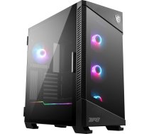 MSI MPG VELOX 100R Mid Tower Gaming Computer Case 'Black, 4x 120mm ARGB Fans, 1-6 ARGB Hub, ARGB light strip, USB Type-C, Tempered Glass, Center, E-ATX, ATX, mATX, mini-ITX' | 306-7G18R25-809 | 4719072829315