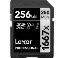 Lexar memory card SDXC 256GB Professional 1667x UHS-II U3 V60 | LSD256CB1667 | 0843367114962