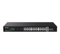 Tenda TEG1128P-24-410W PoE+ Gigabit switch 24x 1Gb/s PoE+ 802.3af/at + 2x SFP + 2x RJ45, 370W, Rack | TEG1128P-24-410W | 6932849436495