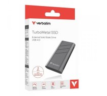 Dysk SSD zewnętrzny Verbatim TurboMetal 2TB USB4 Type-C szary | 32022 | 023942320227